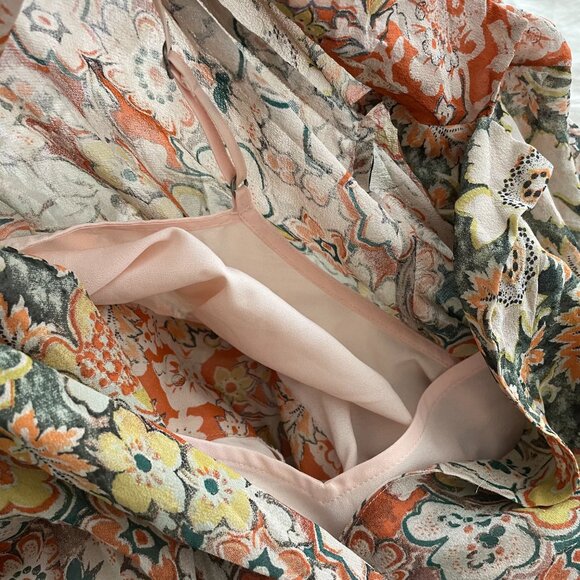 Moulinette Soeurs Printed Silk Maxi Dress sz 6 - Picture 10 of 14